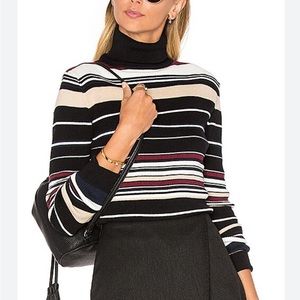 Bishop + Young Striped Ribbed Turtleneck Sweater